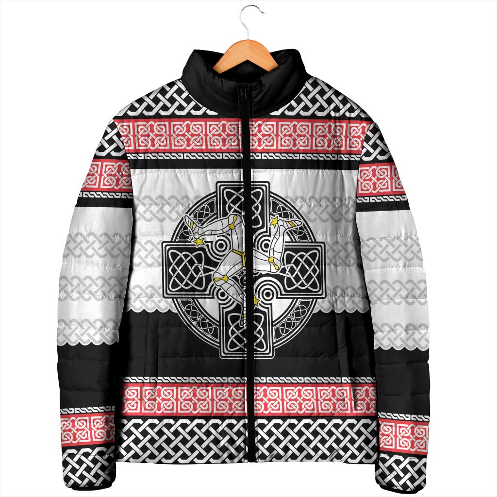 Isle of Man Celtic Knot Padded Jacket Celtic Nation Heritage Pride - Wonder Print Shop