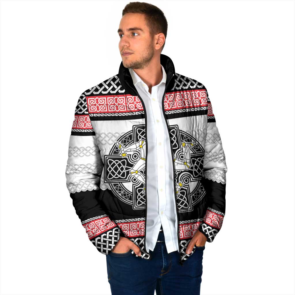 Isle of Man Celtic Knot Padded Jacket Celtic Nation Heritage Pride - Wonder Print Shop