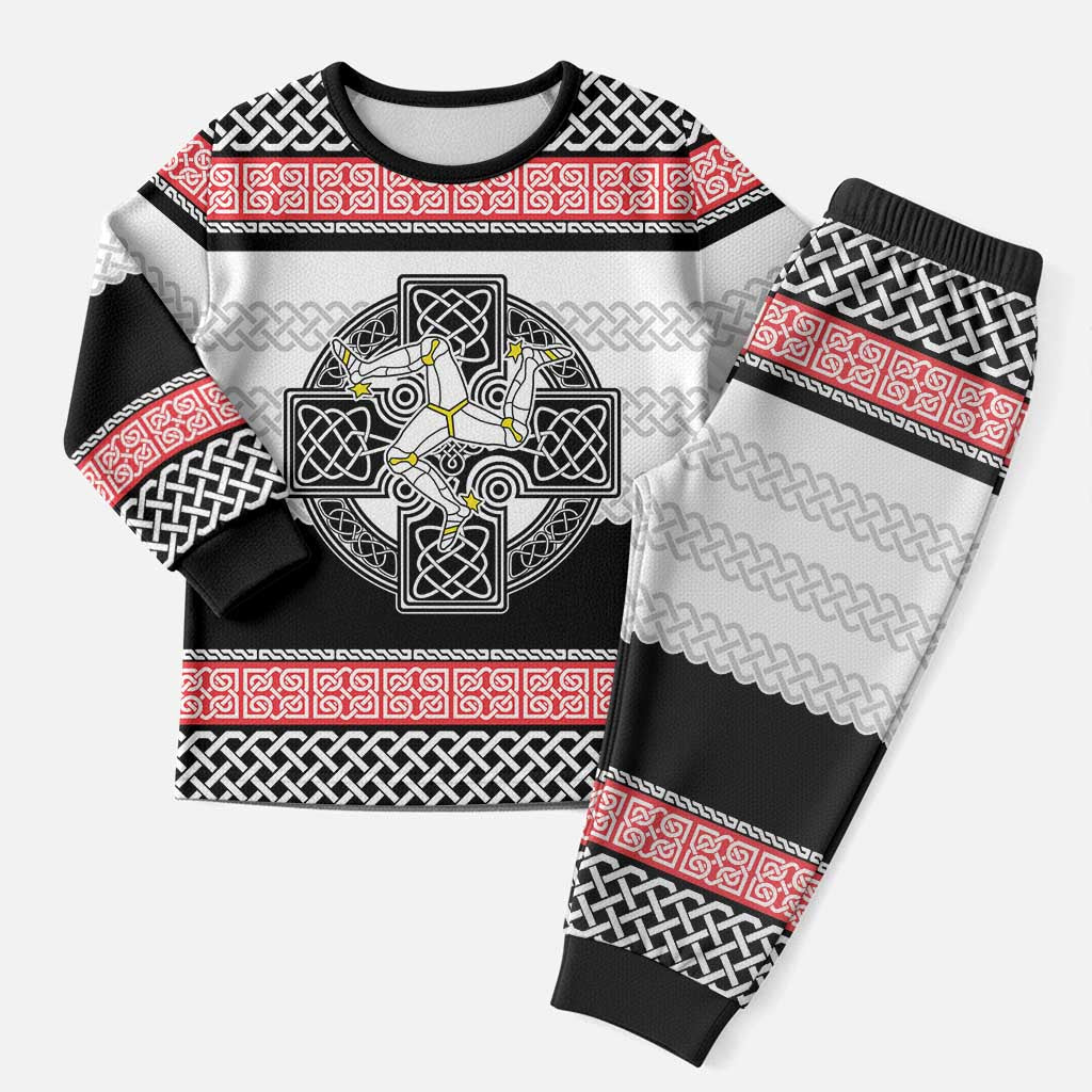 Isle of Man Celtic Knot Christmas Pajama Set Celtic Nation Heritage Pride - Wonder Print Shop