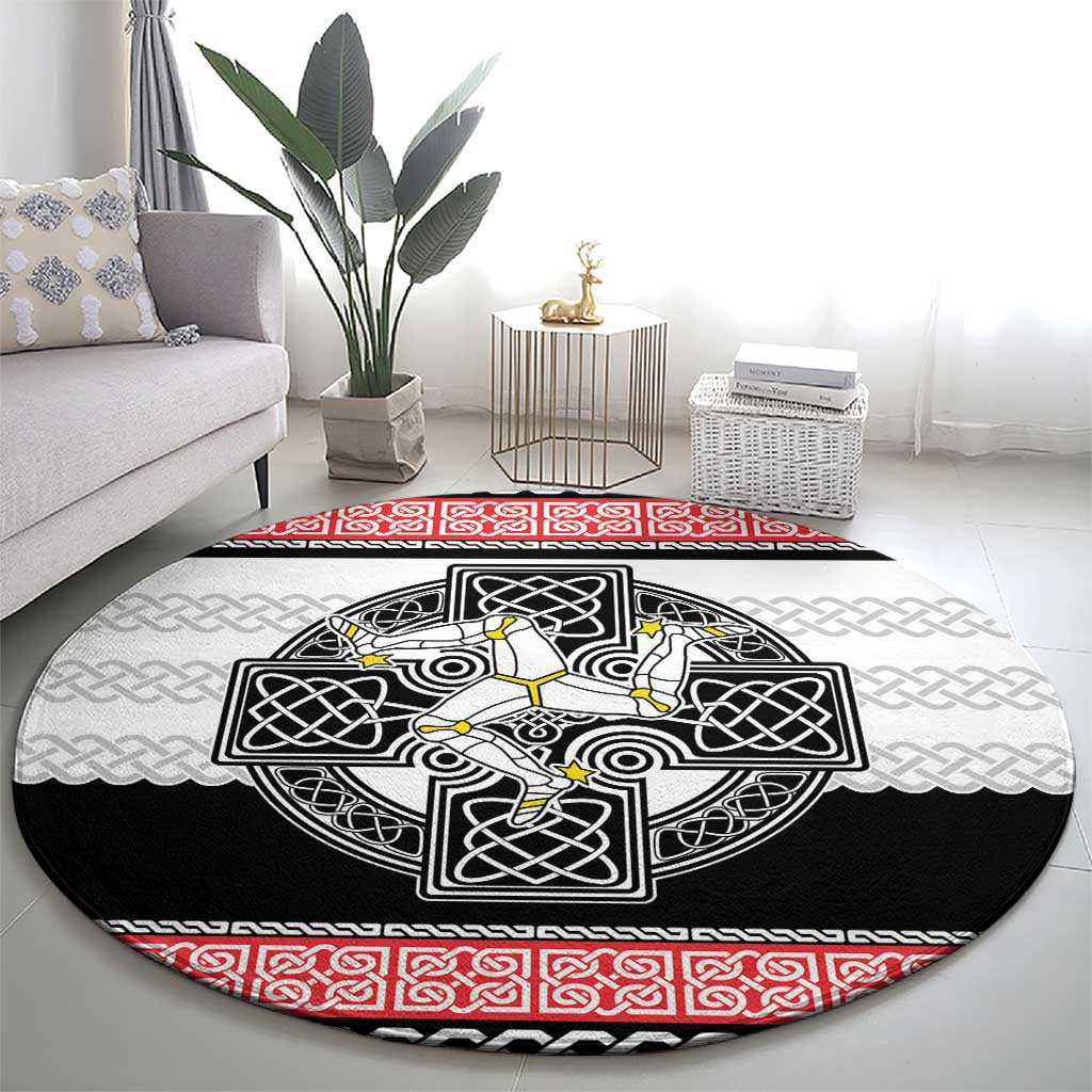 Isle of Man Celtic Knot Round Carpet Celtic Nation Heritage Pride - Wonder Print Shop