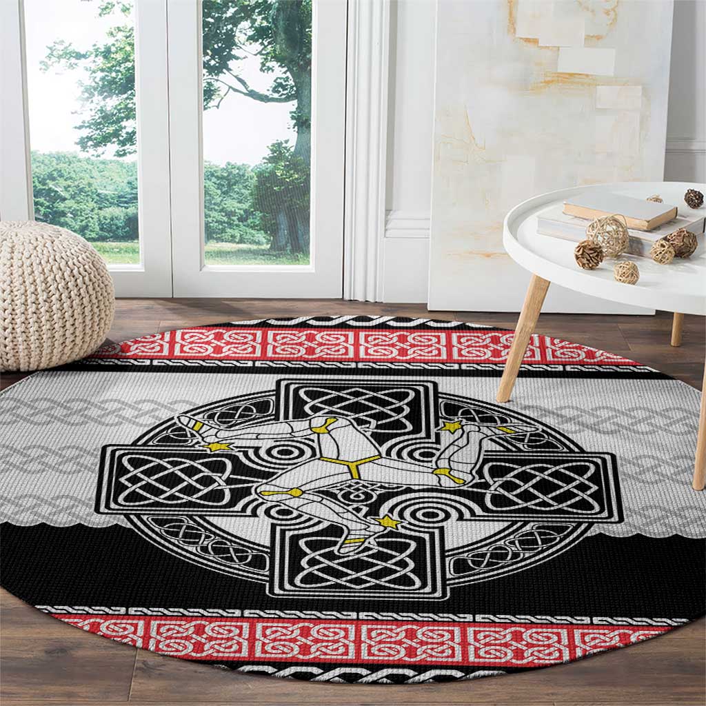 Isle of Man Celtic Knot Round Carpet Celtic Nation Heritage Pride - Wonder Print Shop
