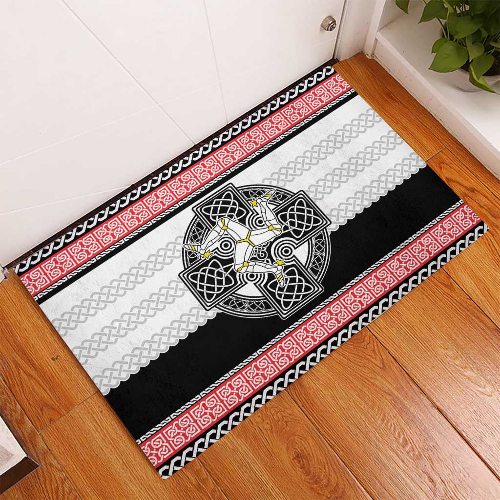 Isle of Man Celtic Knot Rubber Doormat Celtic Nation Heritage Pride - Wonder Print Shop