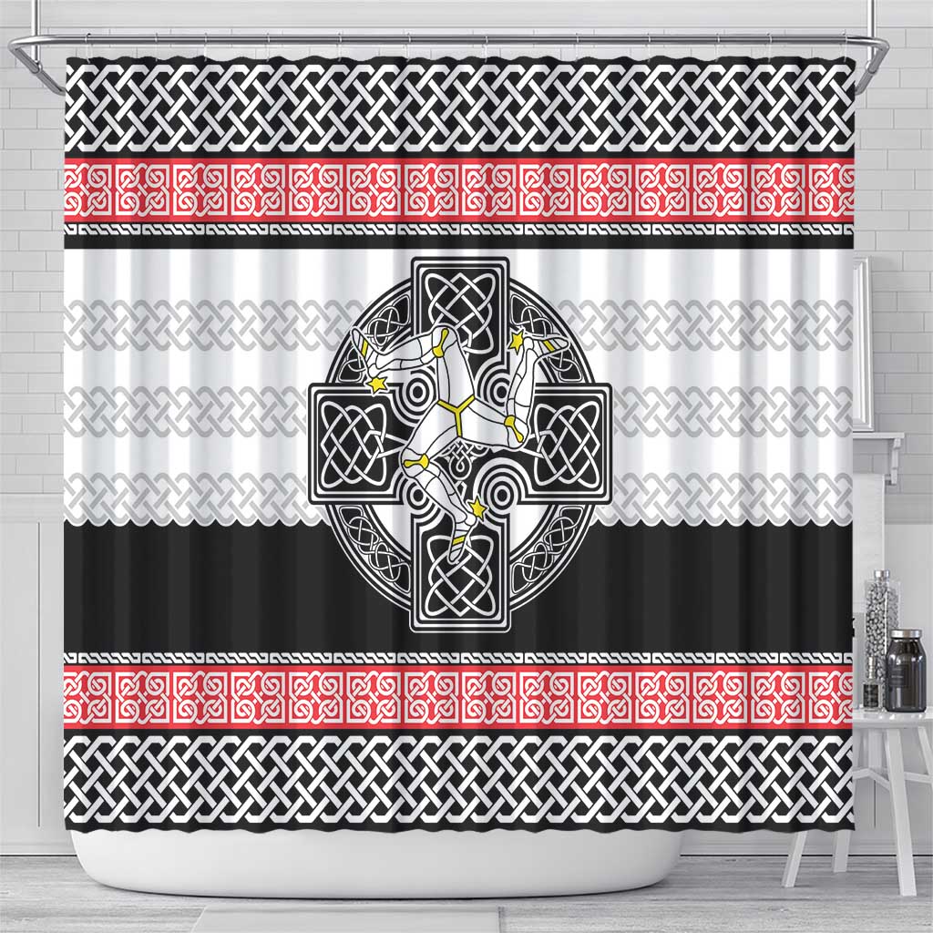 Isle of Man Celtic Knot Shower Curtain Celtic Nation Heritage Pride - Wonder Print Shop