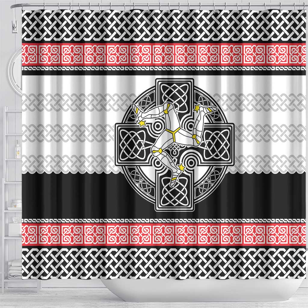 Isle of Man Celtic Knot Shower Curtain Celtic Nation Heritage Pride - Wonder Print Shop