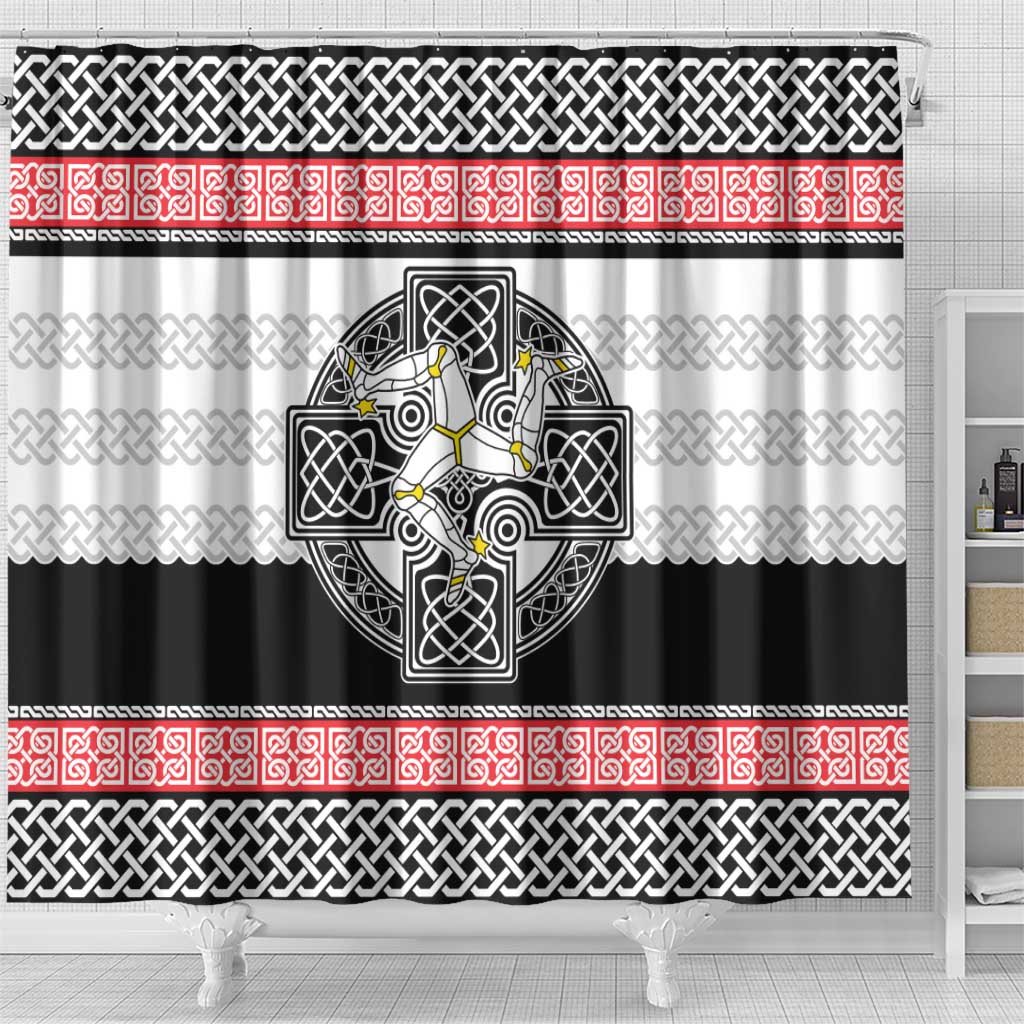 Isle of Man Celtic Knot Shower Curtain Celtic Nation Heritage Pride - Wonder Print Shop