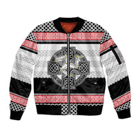 Isle of Man Celtic Knot Sleeve Zip Bomber Jacket Celtic Nation Heritage Pride - Wonder Print Shop