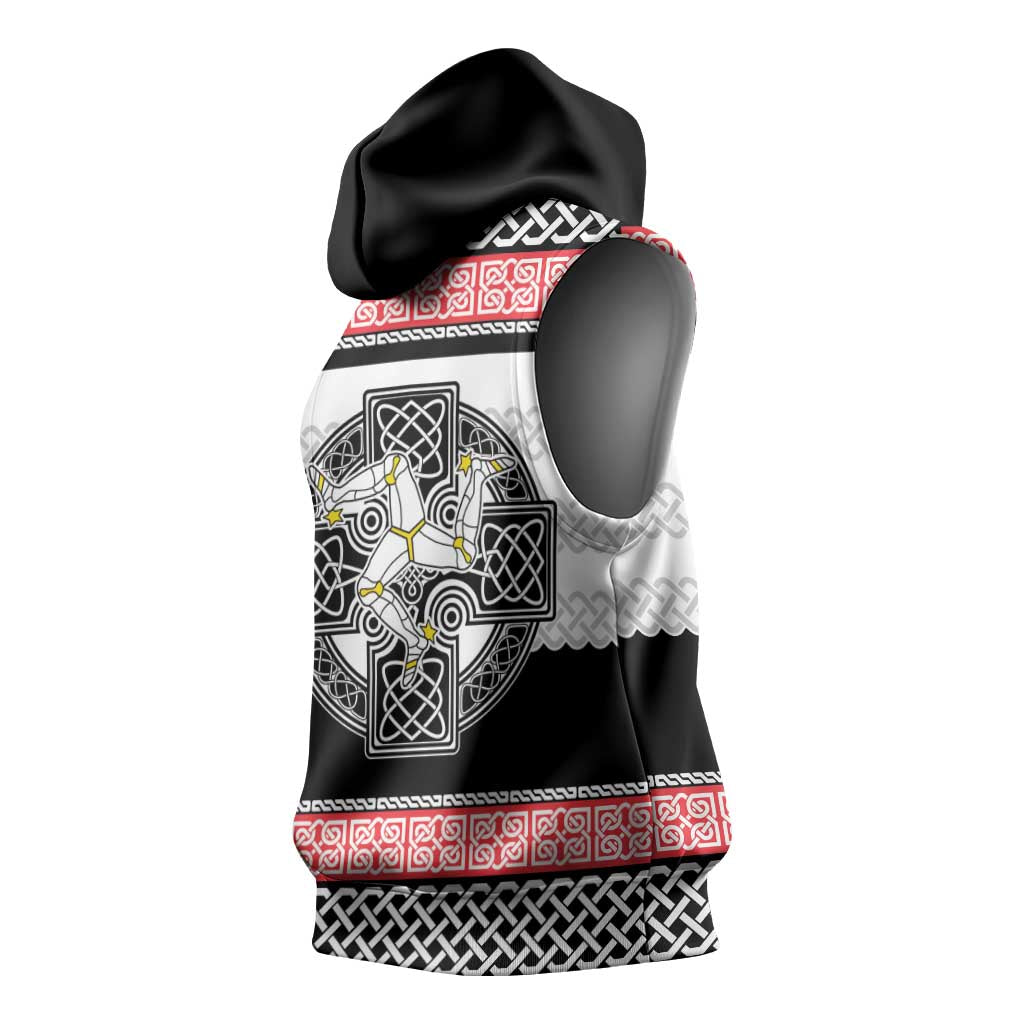 Isle of Man Celtic Knot Sleeveless Hoodie Celtic Nation Heritage Pride - Wonder Print Shop