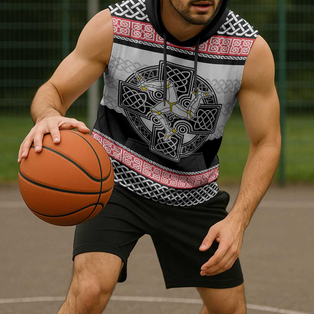 Isle of Man Celtic Knot Sleeveless Hoodie Celtic Nation Heritage Pride - Wonder Print Shop