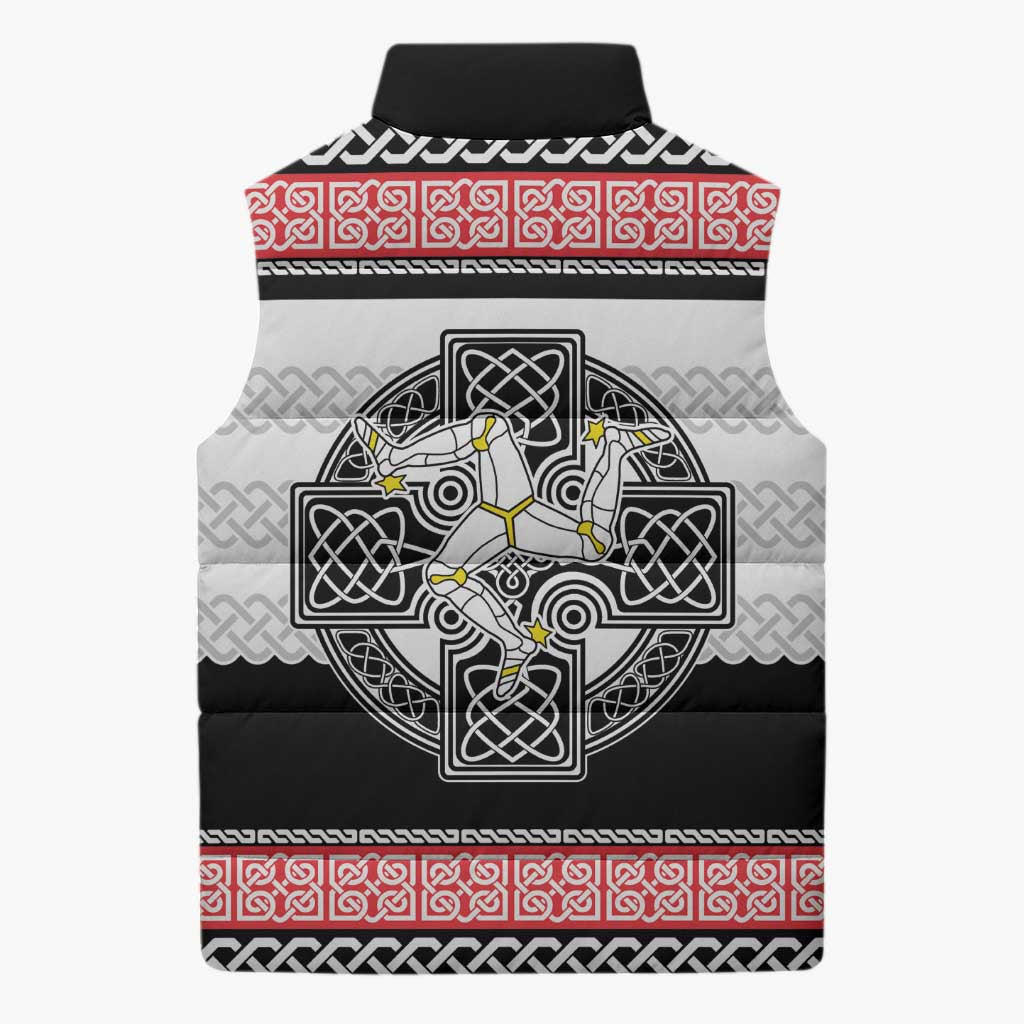 Isle of Man Celtic Knot Sleeveless Puffer Jacket Celtic Nation Heritage Pride - Wonder Print Shop