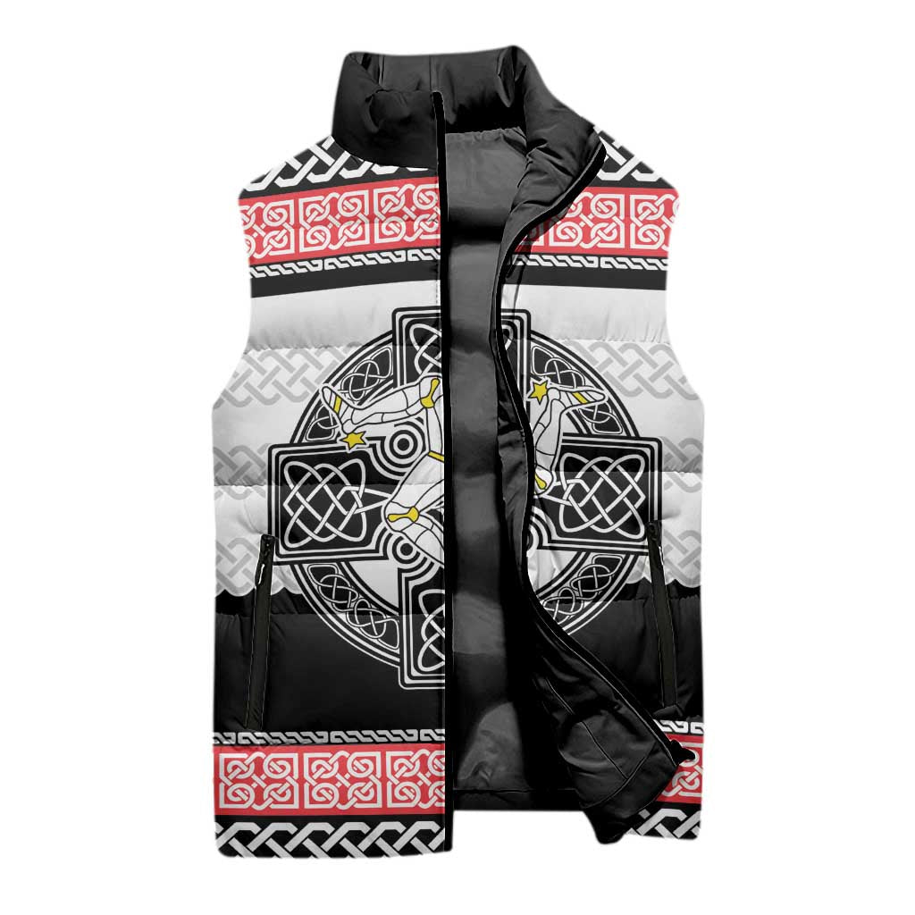 Isle of Man Celtic Knot Sleeveless Puffer Jacket Celtic Nation Heritage Pride - Wonder Print Shop