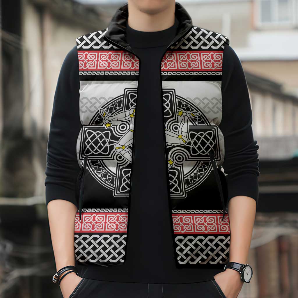 Isle of Man Celtic Knot Sleeveless Puffer Jacket Celtic Nation Heritage Pride - Wonder Print Shop