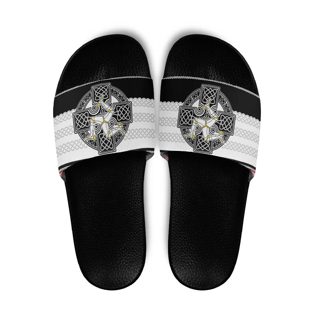 Isle of Man Celtic Knot Slide Sandals Celtic Nation Heritage Pride - Wonder Print Shop