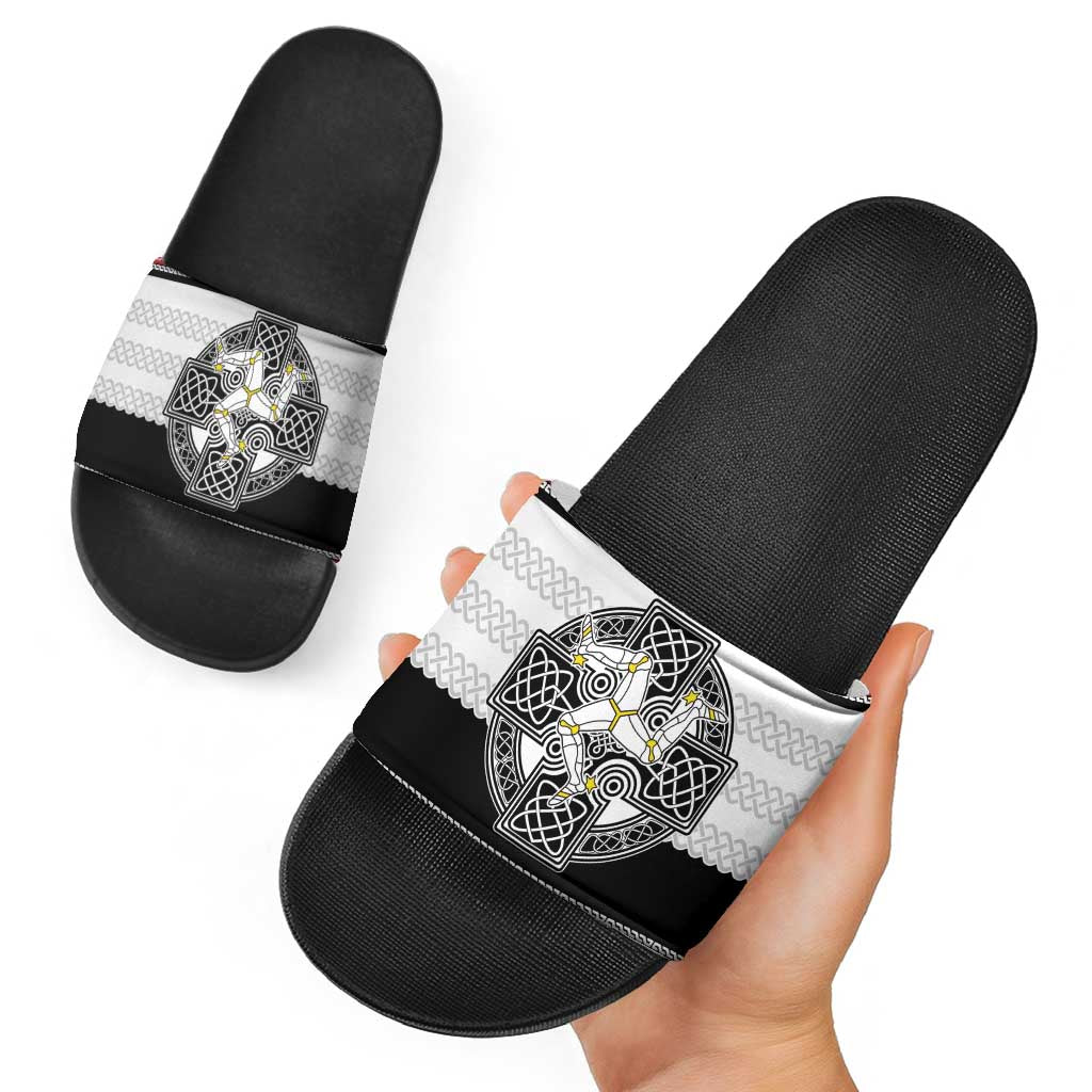 Isle of Man Celtic Knot Slide Sandals Celtic Nation Heritage Pride - Wonder Print Shop