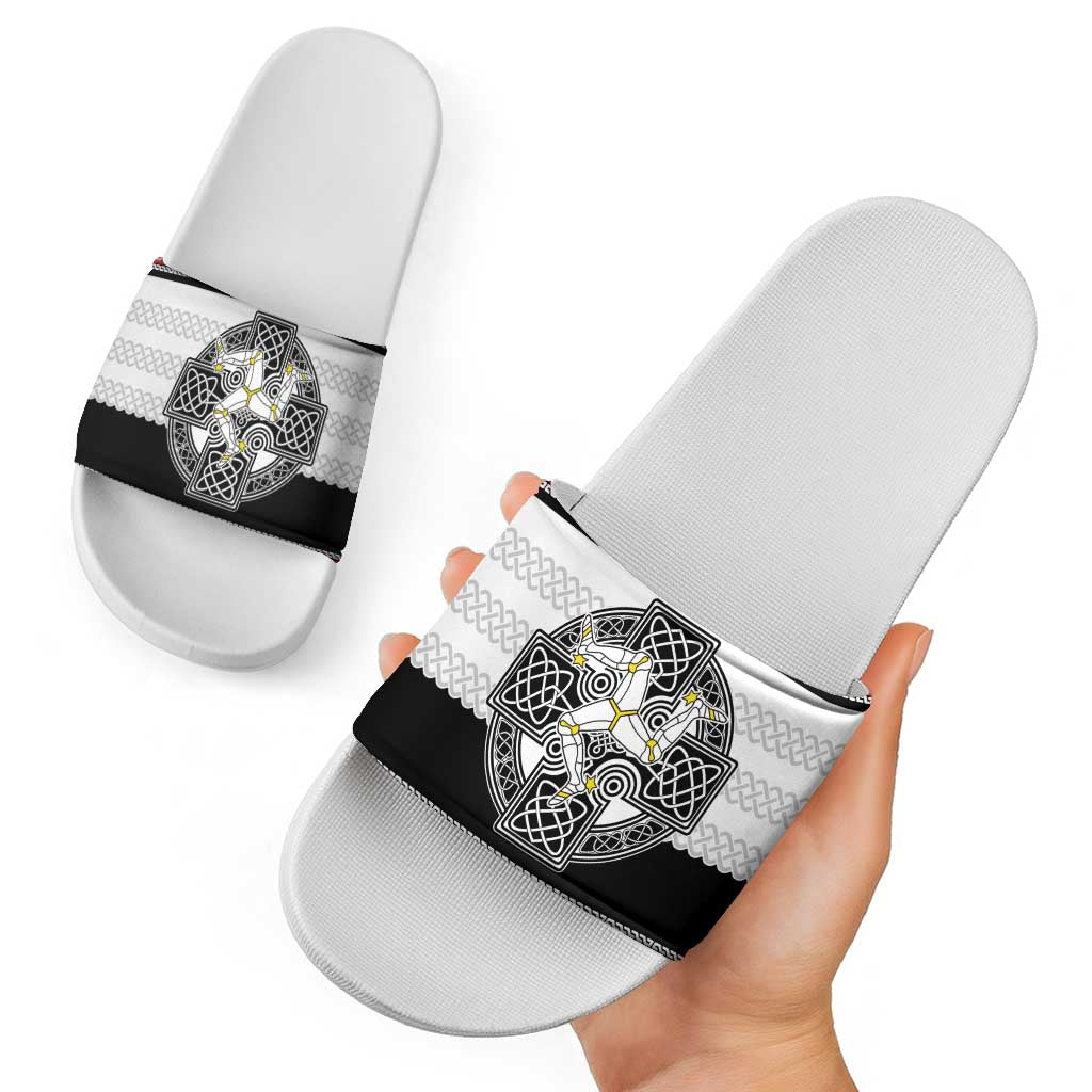 Isle of Man Celtic Knot Slide Sandals Celtic Nation Heritage Pride - Wonder Print Shop