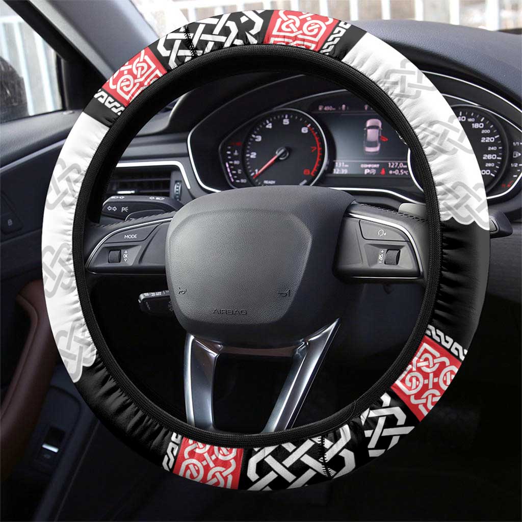 Isle of Man Celtic Knot Steering Wheel Cover Celtic Nation Heritage Pride - Wonder Print Shop