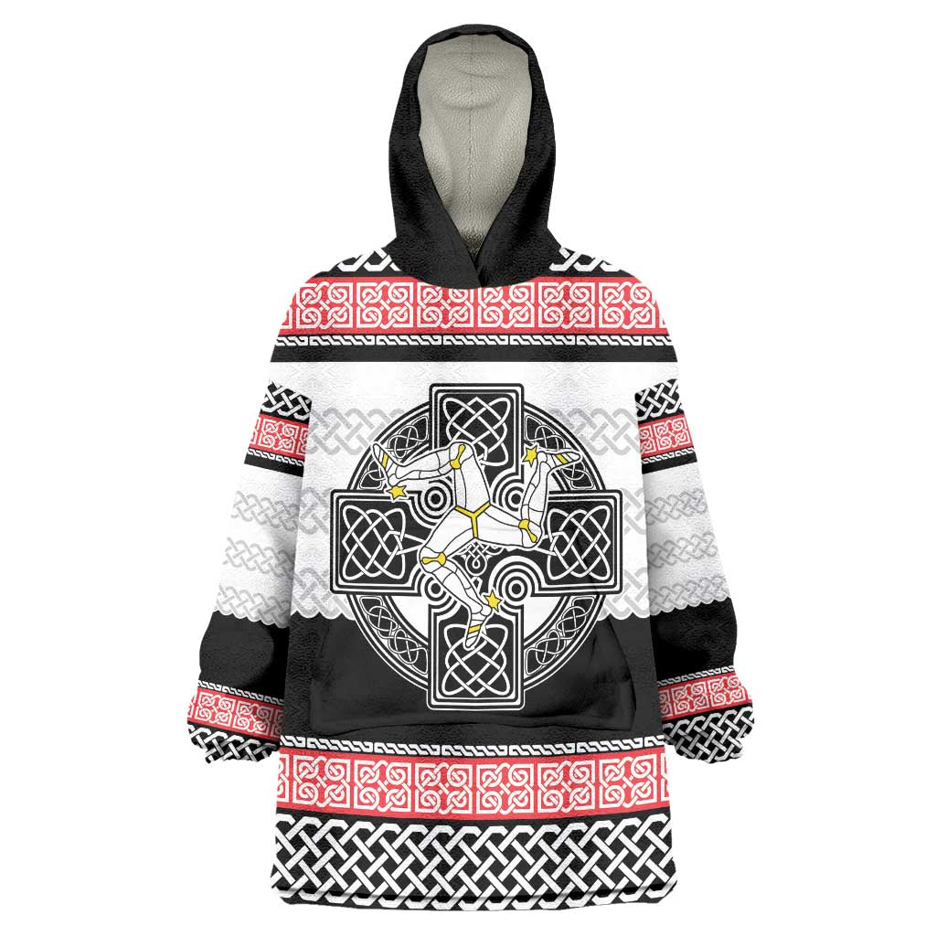 Isle of Man Celtic Knot Wearable Blanket Hoodie Celtic Nation Heritage Pride - Wonder Print Shop