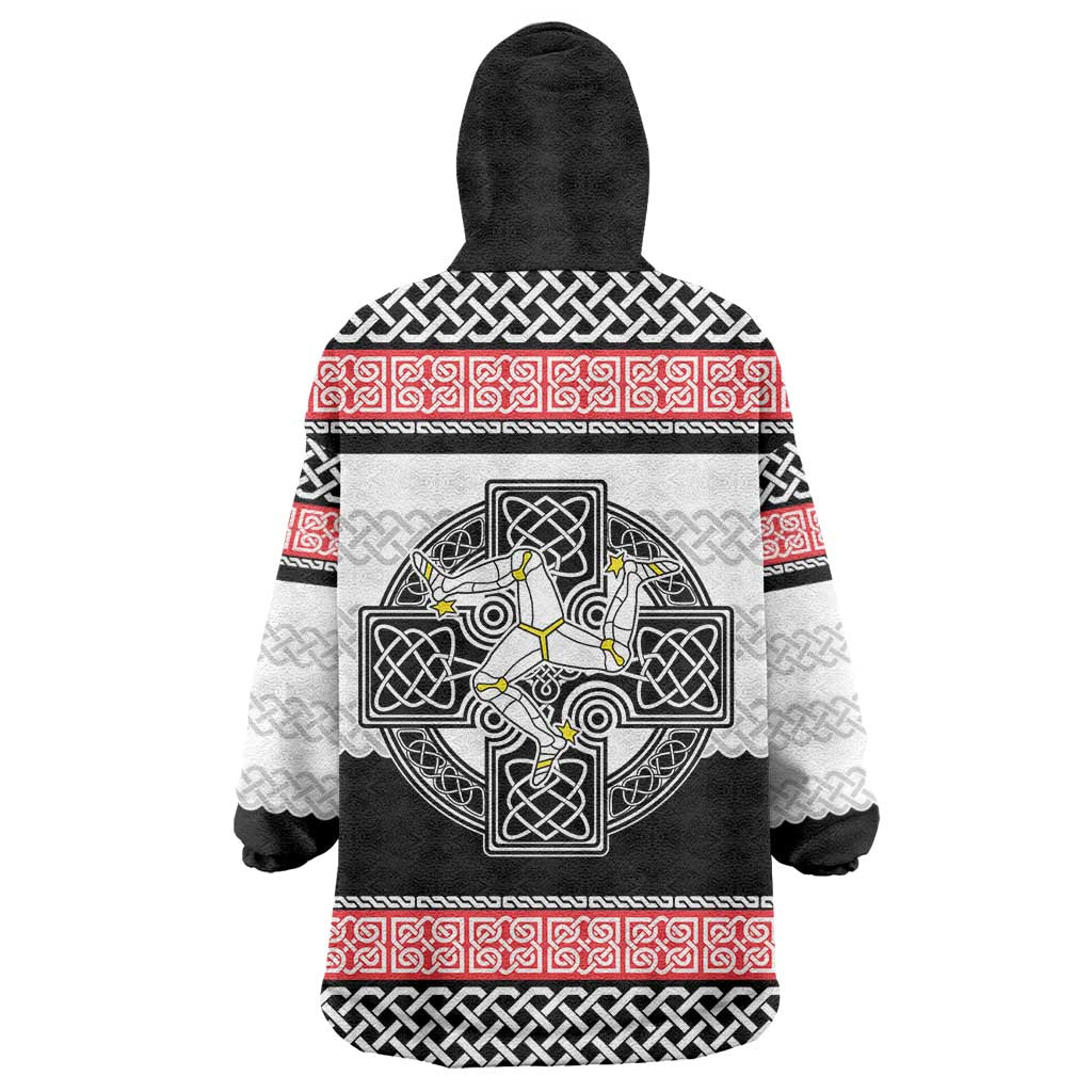 Isle of Man Celtic Knot Wearable Blanket Hoodie Celtic Nation Heritage Pride - Wonder Print Shop