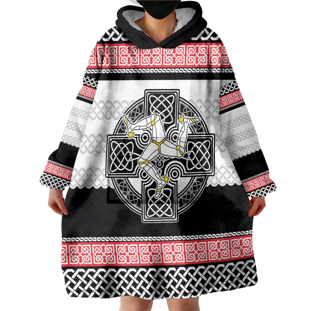 Isle of Man Celtic Knot Wearable Blanket Hoodie Celtic Nation Heritage Pride - Wonder Print Shop