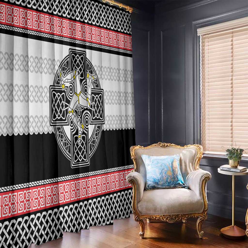 Isle of Man Celtic Knot Window Curtain Celtic Nation Heritage Pride - Wonder Print Shop