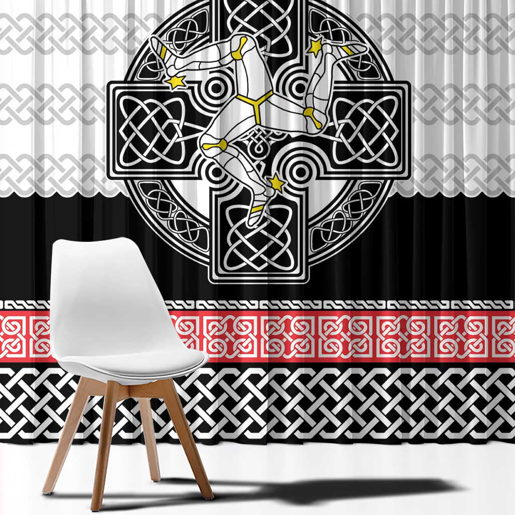 Isle of Man Celtic Knot Window Curtain Celtic Nation Heritage Pride - Wonder Print Shop