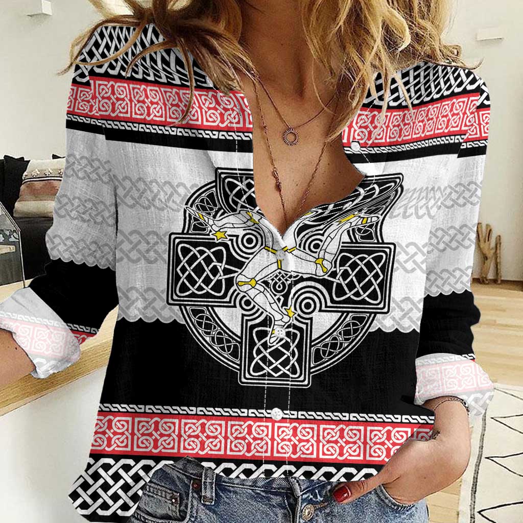 Isle of Man Celtic Knot Women Casual Shirt Celtic Nation Heritage Pride - Wonder Print Shop