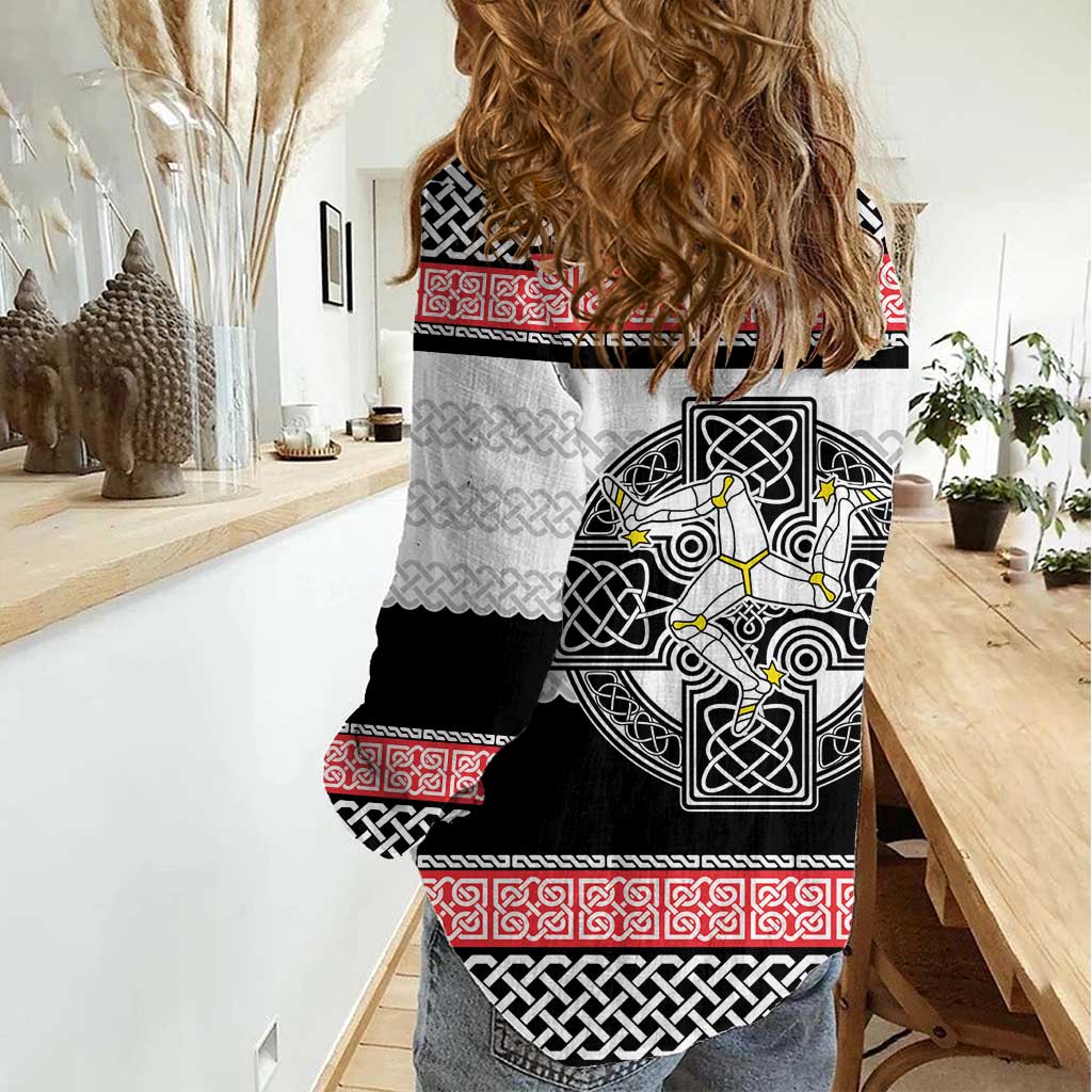 Isle of Man Celtic Knot Women Casual Shirt Celtic Nation Heritage Pride - Wonder Print Shop