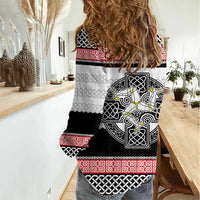 Isle of Man Celtic Knot Women Casual Shirt Celtic Nation Heritage Pride - Wonder Print Shop