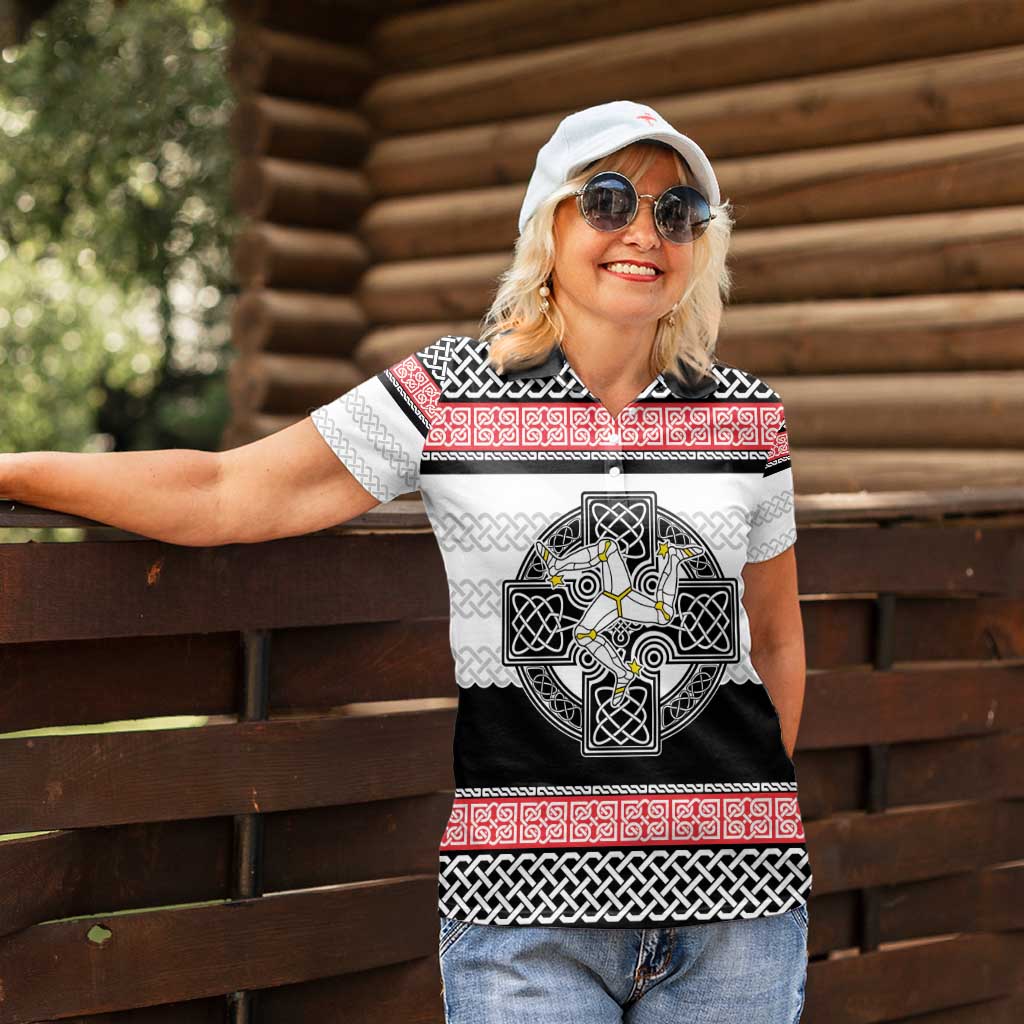 Isle of Man Celtic Knot Women Polo Shirt Celtic Nation Heritage Pride - Wonder Print Shop