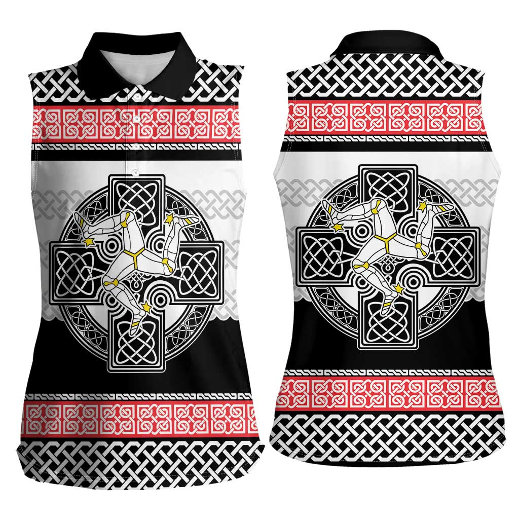 Isle of Man Celtic Knot Women Sleeveless Polo Shirt Celtic Nation Heritage Pride - Wonder Print Shop