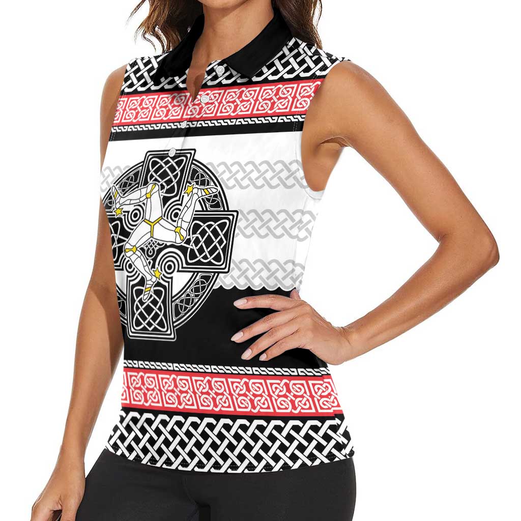 Isle of Man Celtic Knot Women Sleeveless Polo Shirt Celtic Nation Heritage Pride - Wonder Print Shop
