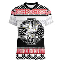 Isle of Man Celtic Knot Women V-Neck T-Shirt Celtic Nation Heritage Pride - Wonder Print Shop