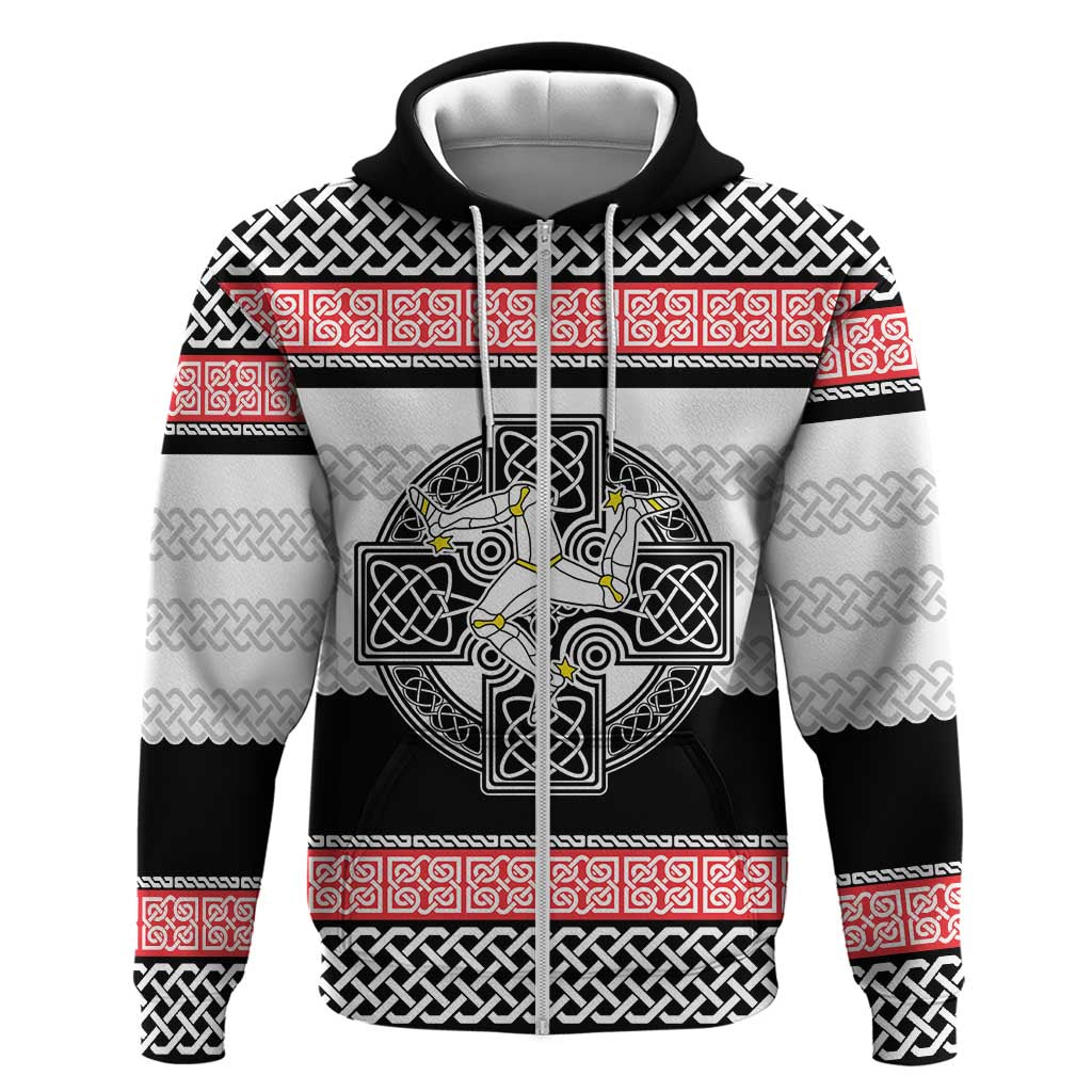 Isle of Man Celtic Knot Zip Hoodie Celtic Nation Heritage Pride - Wonder Print Shop