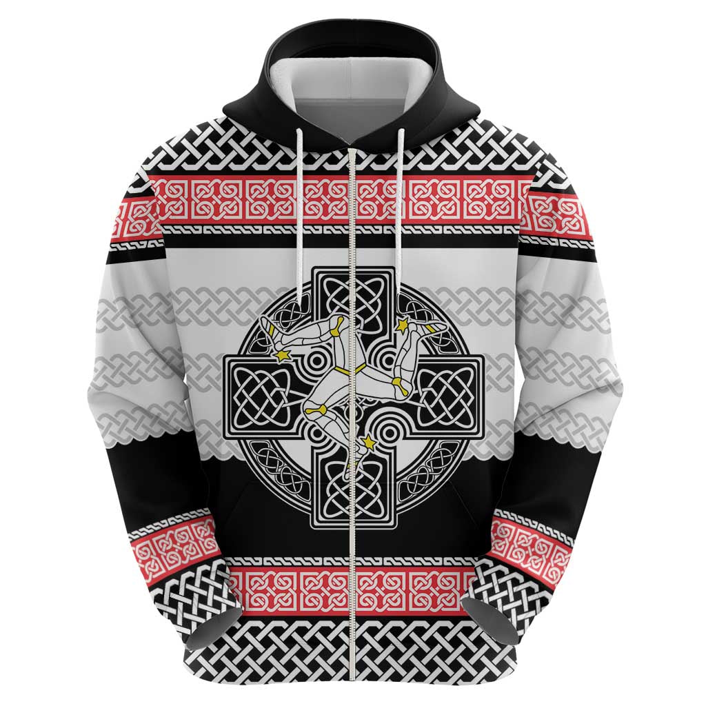Isle of Man Celtic Knot Zip Hoodie Celtic Nation Heritage Pride - Wonder Print Shop