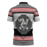 Isle of Man Celtic Knot Zipper Polo Shirt Celtic Nation Heritage Pride - Wonder Print Shop