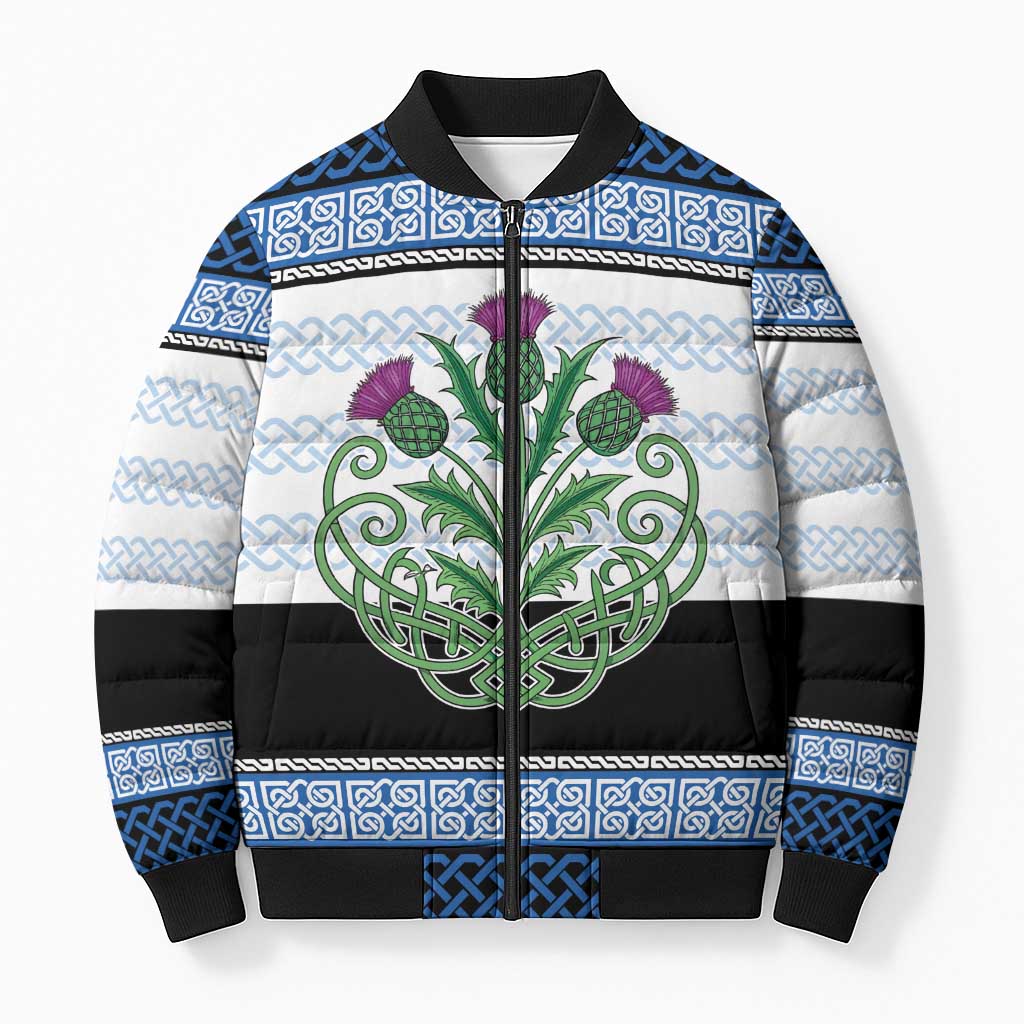 Scotland Celtic Knot Bomber Puffer Jacket Celtic Nation Heritage Pride - Wonder Print Shop