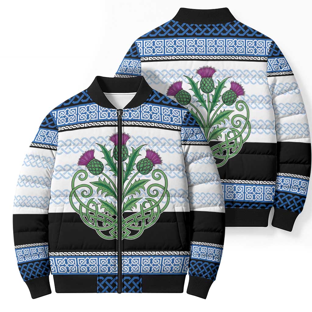 Scotland Celtic Knot Bomber Puffer Jacket Celtic Nation Heritage Pride - Wonder Print Shop