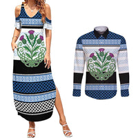 Scotland Celtic Knot Couples Matching Summer Maxi Dress and Long Sleeve Button Shirt Celtic Nation Heritage Pride - Wonder Print Shop