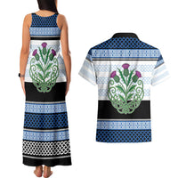 Scotland Celtic Knot Couples Matching Tank Maxi Dress and Hawaiian Shirt Celtic Nation Heritage Pride - Wonder Print Shop