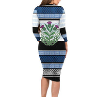 Scotland Celtic Knot Family Matching Long Sleeve Bodycon Dress and Hawaiian Shirt Celtic Nation Heritage Pride - Wonder Print Shop