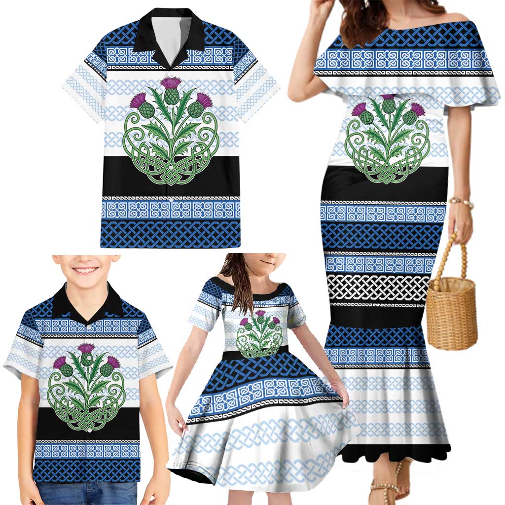 Scotland Celtic Knot Family Matching Mermaid Dress and Hawaiian Shirt Celtic Nation Heritage Pride - Wonder Print Shop
