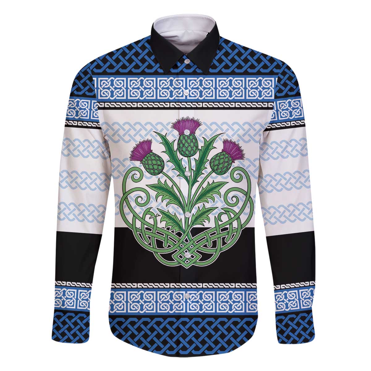 Scotland Celtic Knot Family Matching Off The Shoulder Long Sleeve Dress and Hawaiian Shirt Celtic Nation Heritage Pride - Wonder Print Shop