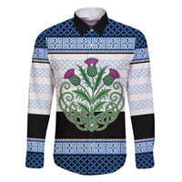 Scotland Celtic Knot Family Matching Off The Shoulder Long Sleeve Dress and Hawaiian Shirt Celtic Nation Heritage Pride - Wonder Print Shop