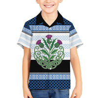 Scotland Celtic Knot Family Matching Off The Shoulder Long Sleeve Dress and Hawaiian Shirt Celtic Nation Heritage Pride - Wonder Print Shop