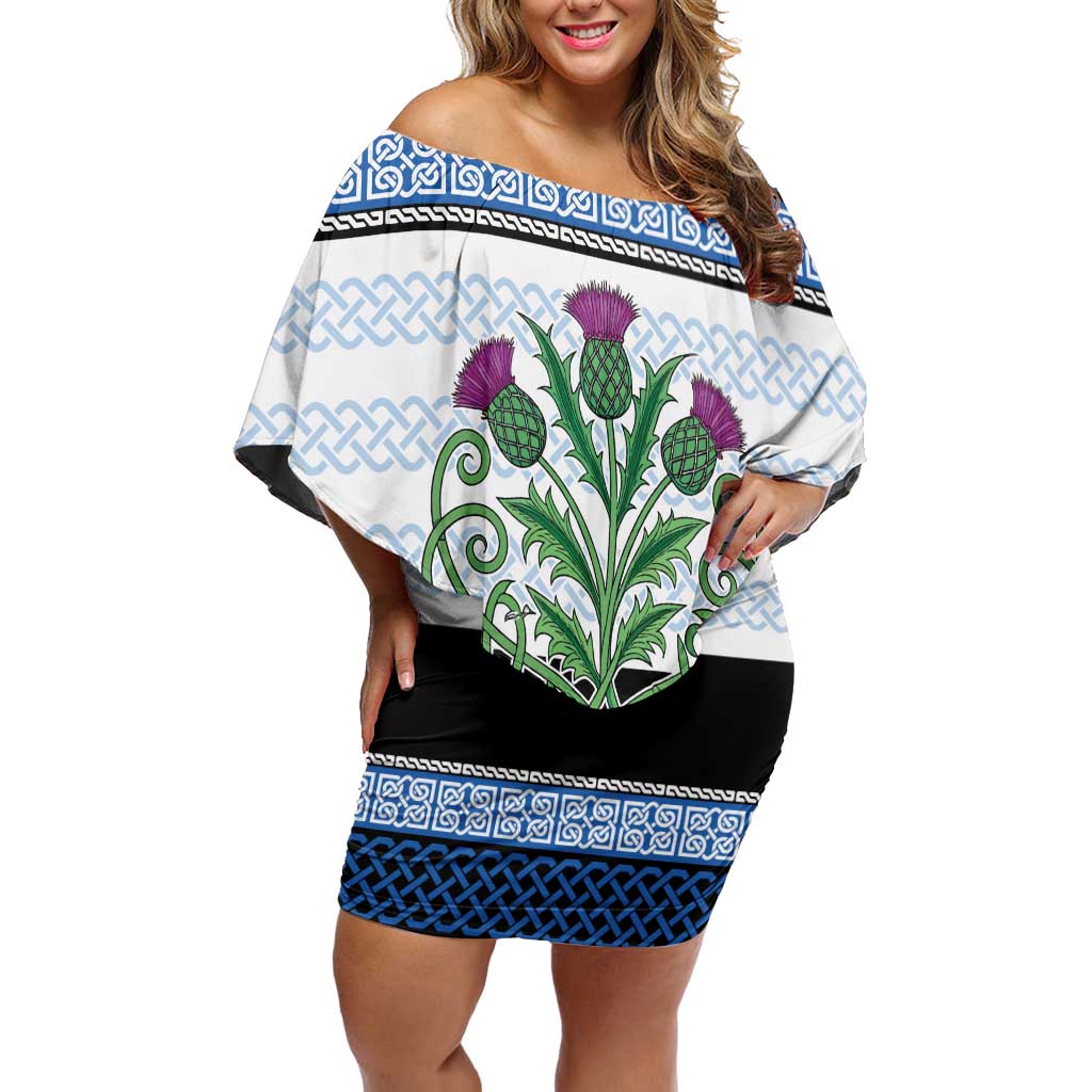 Scotland Celtic Knot Family Matching Off Shoulder Short Dress and Hawaiian Shirt Celtic Nation Heritage Pride - Wonder Print Shop