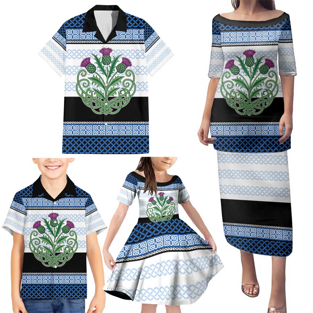 Scotland Celtic Knot Family Matching Puletasi and Hawaiian Shirt Celtic Nation Heritage Pride - Wonder Print Shop
