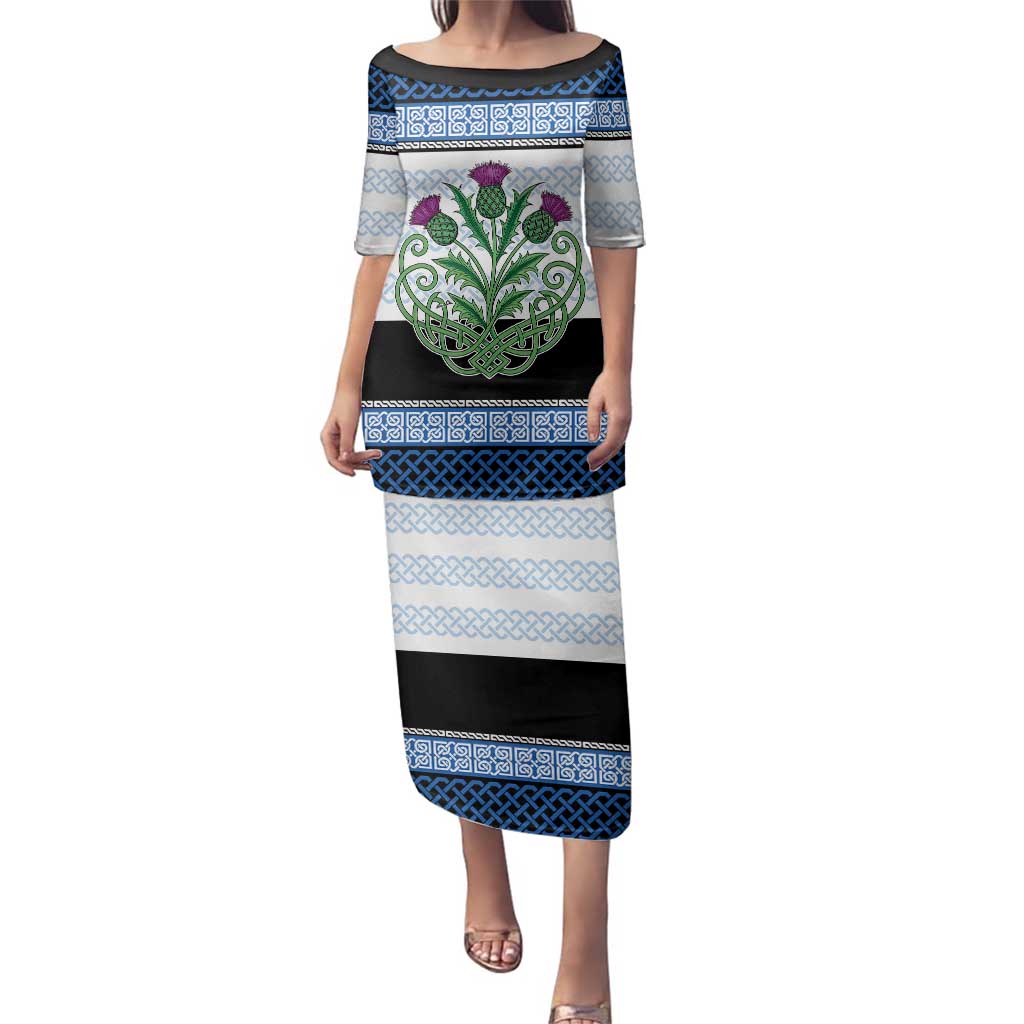 Scotland Celtic Knot Family Matching Puletasi and Hawaiian Shirt Celtic Nation Heritage Pride - Wonder Print Shop