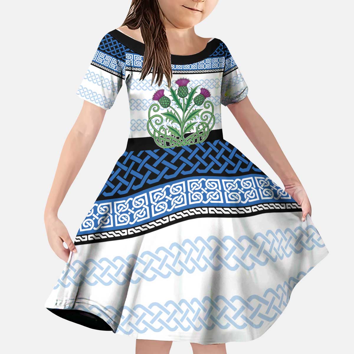 Scotland Celtic Knot Kid Short Sleeve Dress Celtic Nation Heritage Pride - Wonder Print Shop
