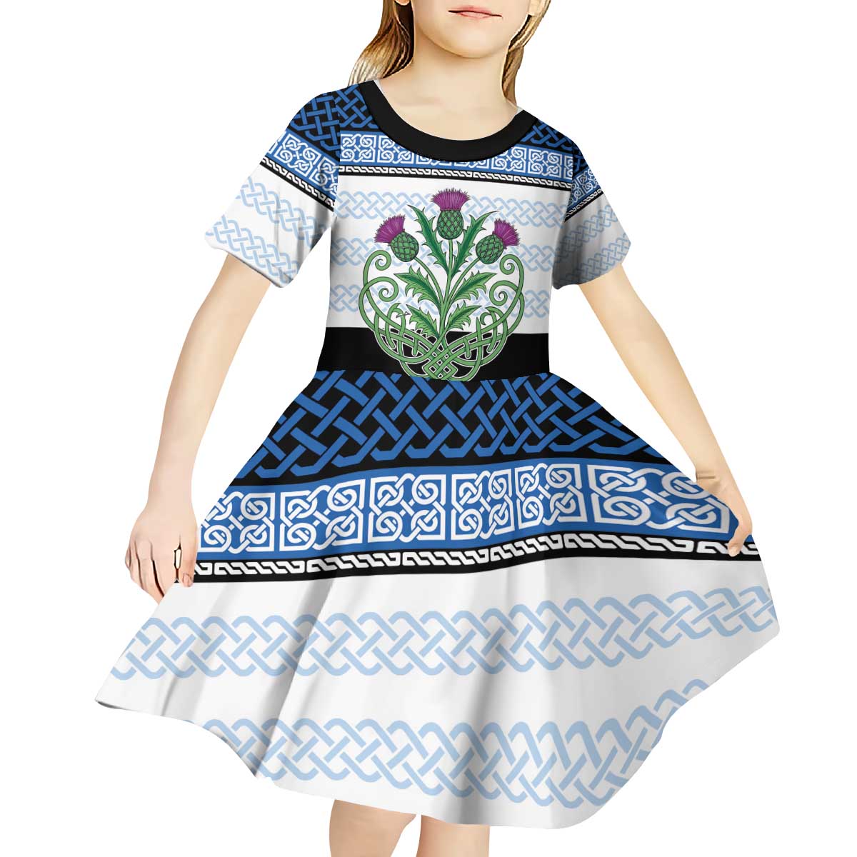 Scotland Celtic Knot Kid Short Sleeve Dress Celtic Nation Heritage Pride - Wonder Print Shop