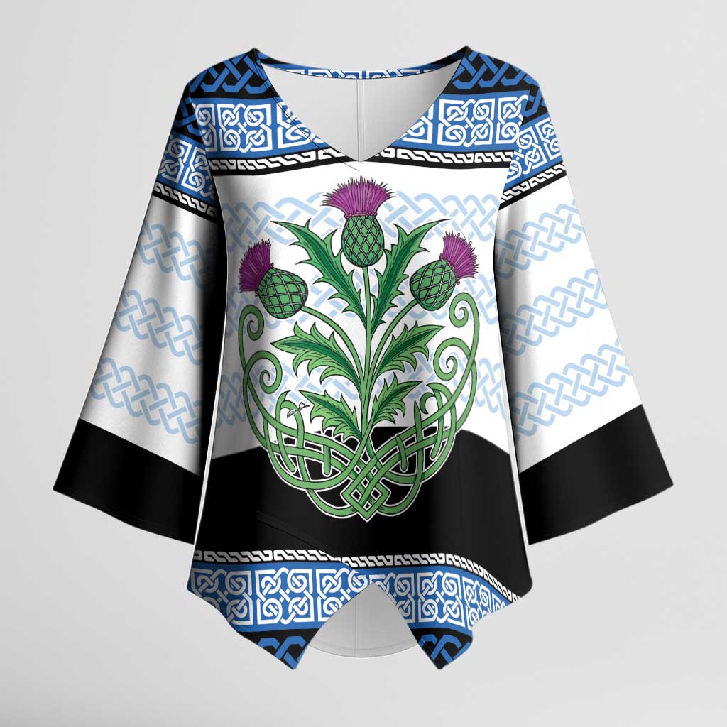 Scotland Celtic Knot Kimono Sleeve Blouse Celtic Nation Heritage Pride - Wonder Print Shop