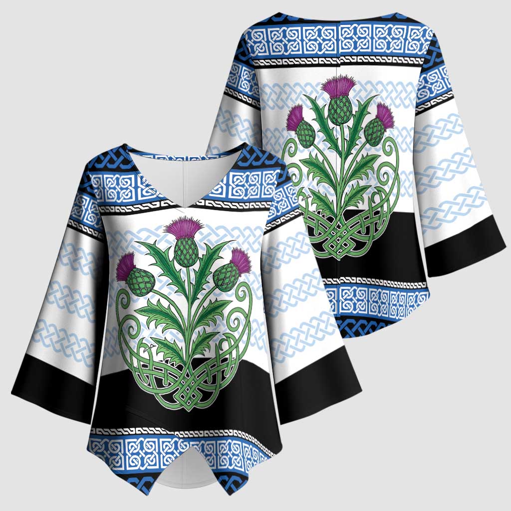 Scotland Celtic Knot Kimono Sleeve Blouse Celtic Nation Heritage Pride - Wonder Print Shop